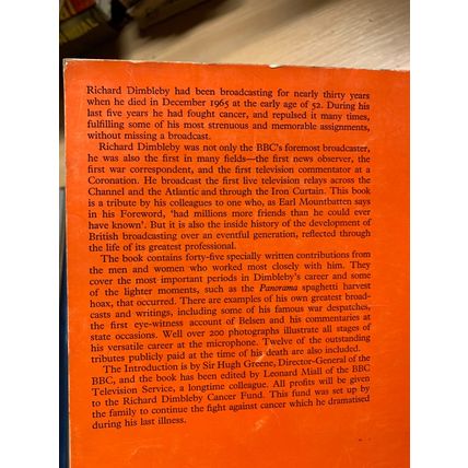 1966 1ST EDITION "RICHARD DIMBLEBY BROADCASTER" BBC VINTAGE PAPERBACK BOOK (P3)
