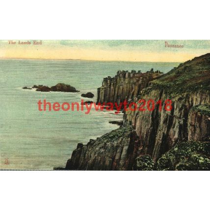 Lands End, Penzance, Cornwall, Milton Glazette, Postcard, 1900s?