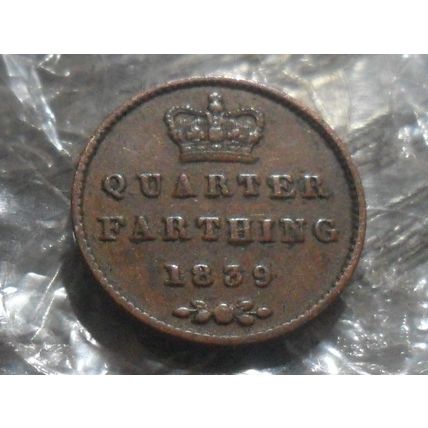 1839 Victoria Quarter Farthing- issued for Ceylon - scarce.