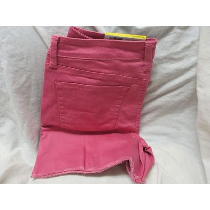 Seven7 Weekend Shorts Size 8 Bold Pink Stretch Denim Cut Off Midrise 5" Inseam