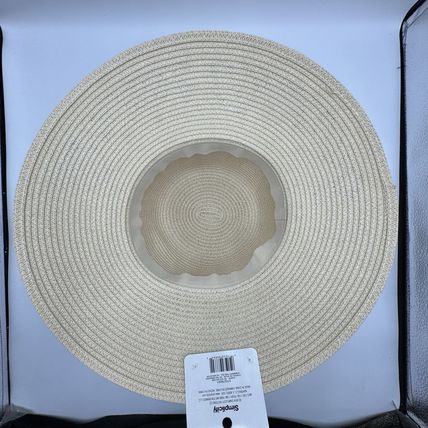 Simplicity Do Not Disturb Straw Hat New w/Tags Beige Black Band