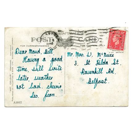 Postcard UK Scotland Glasgow Charing Cross border of Robertson tartan Valentines