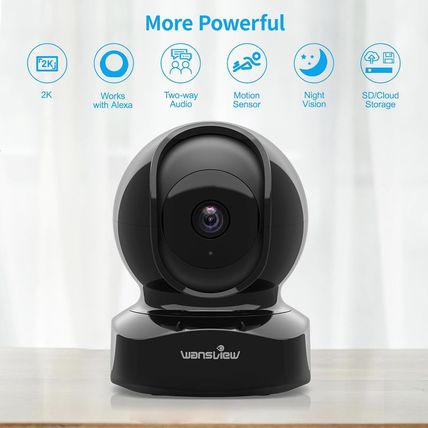Wansview Security Camera Indoor, 360 Degree Wifi Home Security Cameras for Pet/D