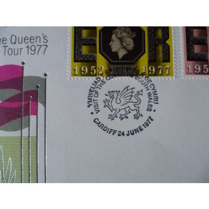 1977 GB Queen's Silver Jubilee Tour 3 postmark covers flax dragon crown royalty