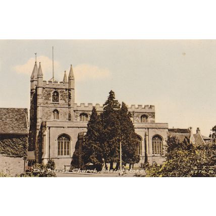 EC457 BASINGSTOKE PARISH CHURCH. PRINTED POSTCARD