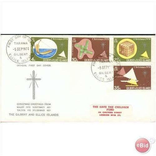 Gilbert & Ellice Islands FDC 1974 - SG 236-239 - Christmas 1974