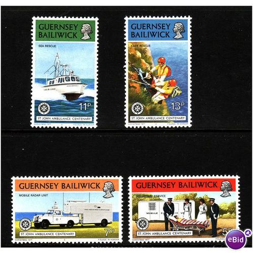 GUERNSEY 1977 ST JOHN AMBULANCE SG 157/160 SET 4 VALS U/M MINT