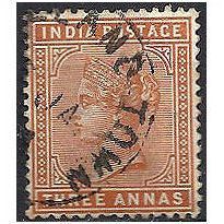 India 1890 SG94 3a Brown-Orange Fine Used. .