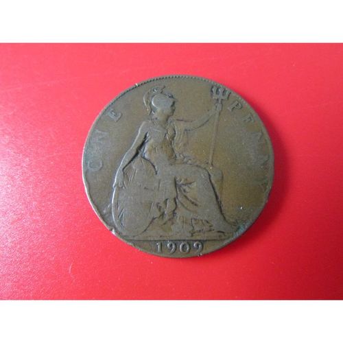 1909 EDWARD VII ONE PENNY DATED FREE POST. AF