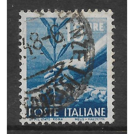 ITALY 1945 15L BLUE PLANTING A SAPLING SG 666 FINE USED#