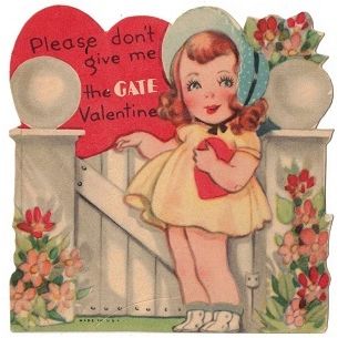 VINTAGE ' VALENTINE ' Young Girl with Bonnet card 1930s