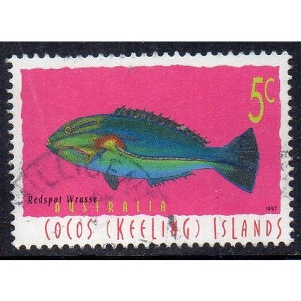 Cocos (Keeling) Islands 1997 Marine Life - Redspot Wrasse 5c Used