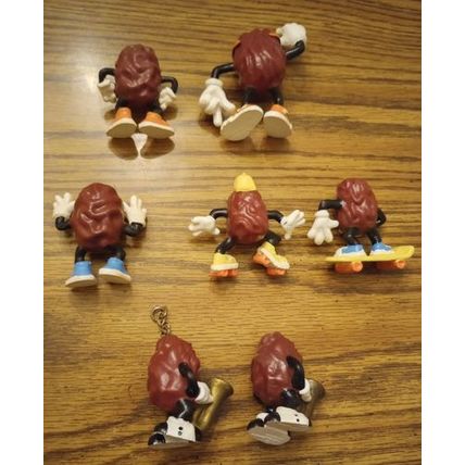 Lot of 7 1980s California Raisin PVC Toys FREE Shipping