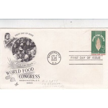 United States 1963 World Food Congress FDC Washington DC cancel written VGC