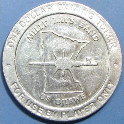 Mille Lacs. $1 Casino Token. Hinckley, MN. T17.