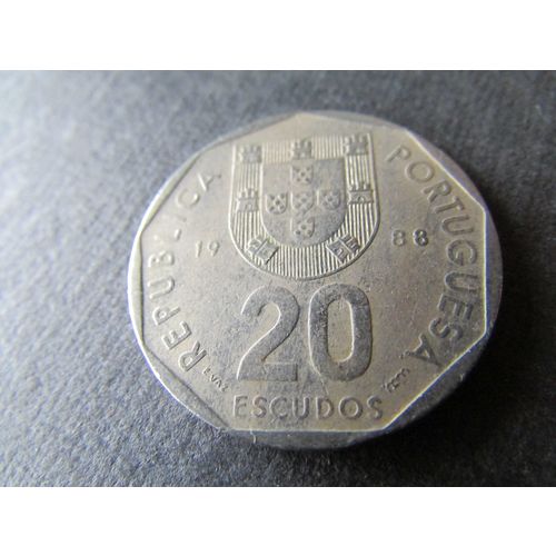 1988 PORTUGAL TWENTY ESCUDOS FREE POST. AAP