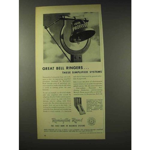 1948 Remington Rand Kardex Ad - Great Bell Ringers