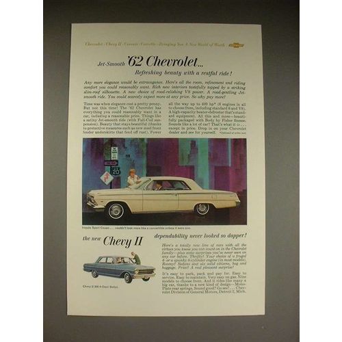 1962 Chevrolet Impala Sport Coupe Chevy II 300 Sedan Ad