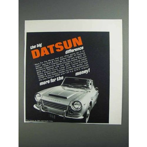 1968 Datsun 1600 Car Ad - The Big Difference