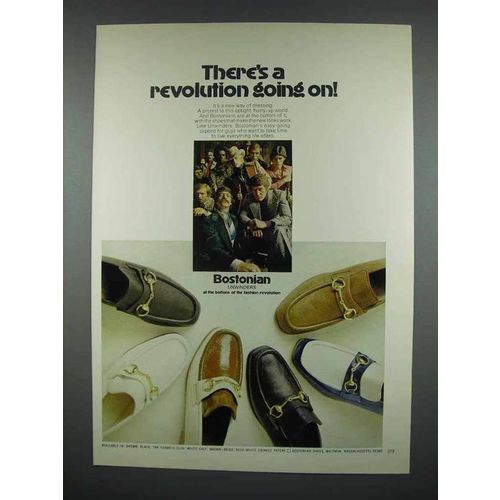 1971 Bostonian Unwinders Shoes Ad - Revolution