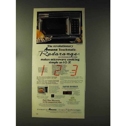 1976 Amana Model RR-6W Radarange Microwave Oven Ad