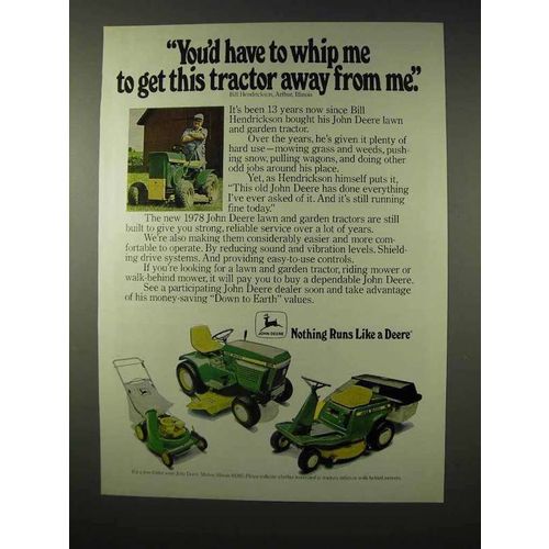 1978 John Deere Lawn and Garden Tractors Ad - Whip Me