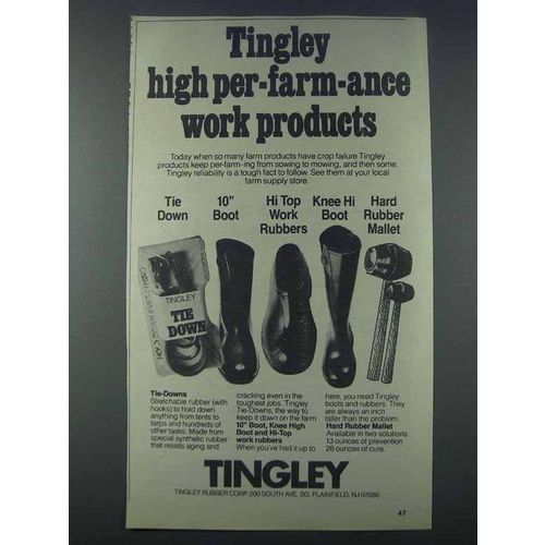 1981 Tingley Ad - Boots, Rubbers, Hard Rubber Mallet