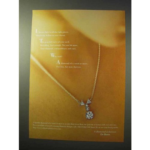 1997 De Beers Diamond Ad - Light in Right Places