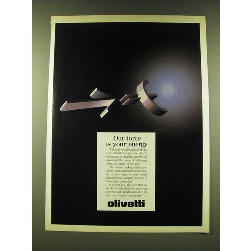 1990 Olivetti Information Technology Ad - Our force is your energy