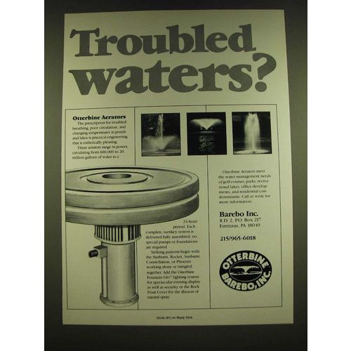 1990 Barebo Otterbine Aerators Ad - Troubled waters?