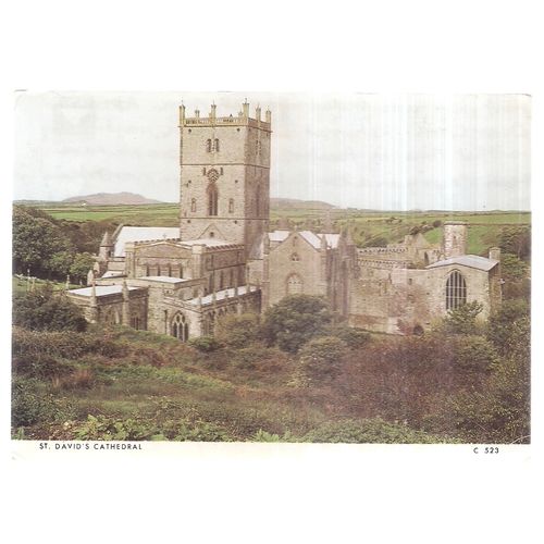 ST. DAVID'S cathedral, wales unused vintage postcard =