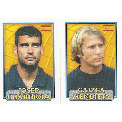 Merlin's Europe 2000 Stickers: No.125 - Spain's: Guardiola; and Mendieta