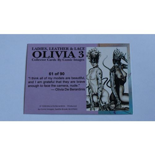 Olivia 3 Ladies, Leather & Lace Base trading card # 61 (A) 1994, Comic Images