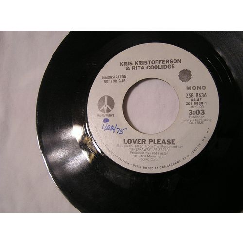 Kris Kristoffenson and Rita Coolidge Promo 45-LOVER PLEASE STEREO/MONO