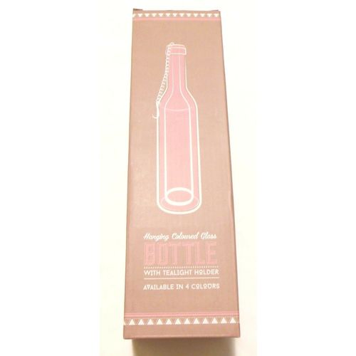 Hanging Tea Light Holder Pink Decorative Candle Bottle