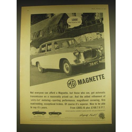 1963 MG Magnette Car Ad - Look! They've got an MG