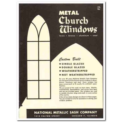 National Metallic Sash Company 1958 vintage windows catalog church