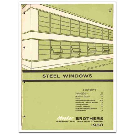 Mesker Brothers Iron Works 1958 vintage windows catalog steel awning