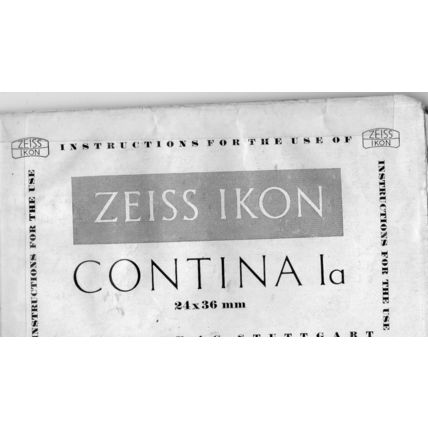 Zeiss Ikon Contina 1A Instructions 1955