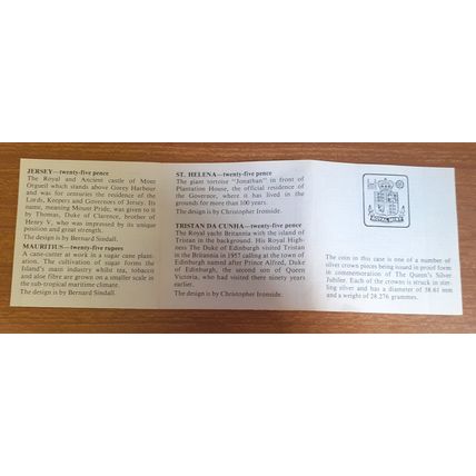 1977 Royal Mint Boxed 925 Silver Proof Queen Elizabeth 2nd Silver Jubilee Crown
