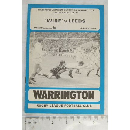 1975 programme Warrington v. Leeds
