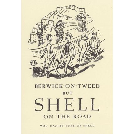 Berwick On Tweed Northumberland Shell Petrol Comic Postcard
