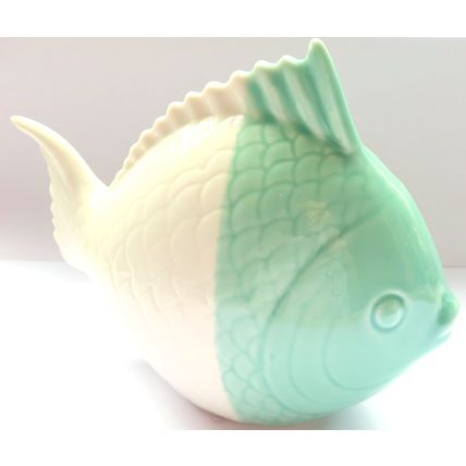 Green & White Fish Ornament Ceramic 13 CM