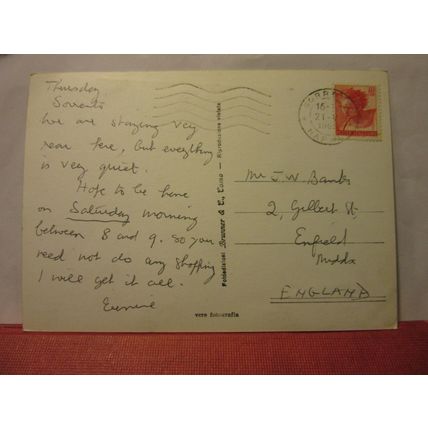MOUNT VESUVIUS, SORRENTO, ITALY used vintage postcard RP 1965 pm VESUVIO =