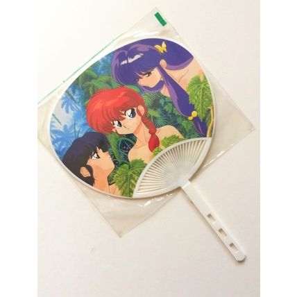 Ranma 1/2 Mini Hand Fan #02 - 1990s Shogakukan Fuji Japanese Anime - New Rare