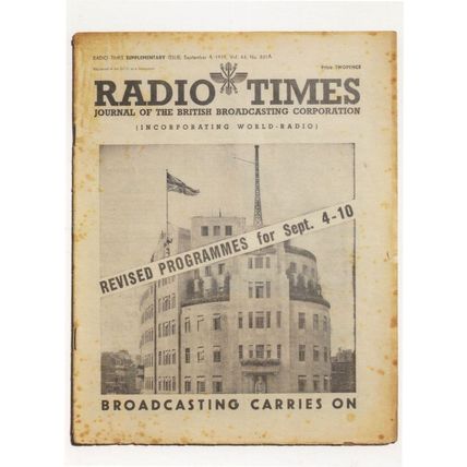 BBC Broadcasting House In Radio Times WW2 September 1939 Postcard