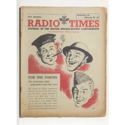 BBC Radio Times WW2 1940 For The Military Forces Magazine Postcard
