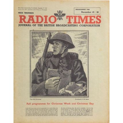 BBC Radio Times in 1943 WW2 Wartime Britain Magazine Postcard