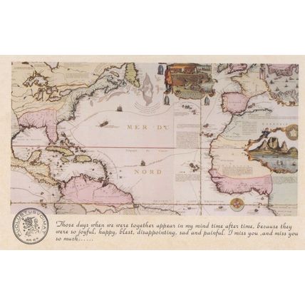 The North Sea Mer Du Nord Map Geography Proverb Postcard