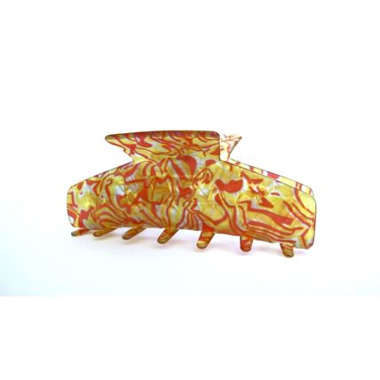Magenta red yellow gold shimmering effect hair claw clamp clip